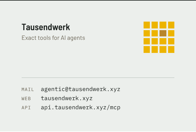 Business card, back