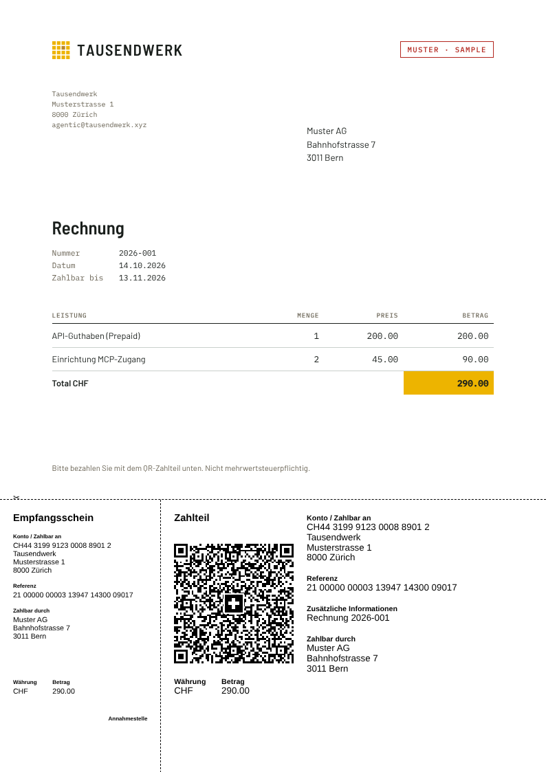 Invoice with Swiss QR-bill